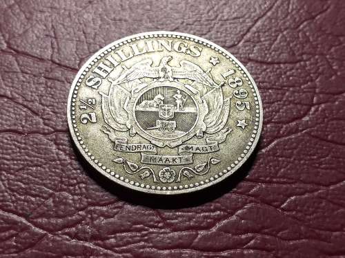 1895 ZAR STERLING SILVER 2½ Shillings