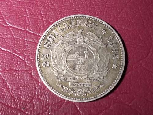 1895 ZAR STERLING SILVER 2½ Shillings
