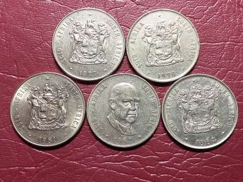 A LOT OF 5 x RSA NICKEL R1 COINS - [Different dates] - [Bid per coin to take all.]