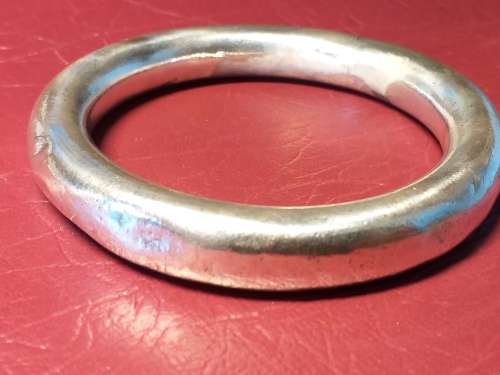 LOVELY GENUINE SOLID STERLING SILVER BANGLE - [46 g] - SEE PICTURES FOR CONDITION