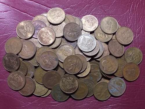A LOT OF 100 RSA BRONZE 2 CENTS - [Bid per coin to take all.]