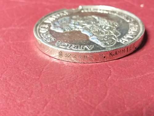 WW2 STERLING SILVER Medal - Africa Service Medal - Awarded M. KAMMIES - C322469 - [28 g] - A RELIST