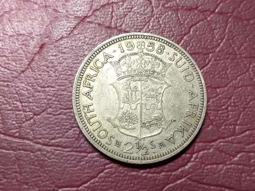 1958 SA UNION SILVER 2.5 SHILLINGS