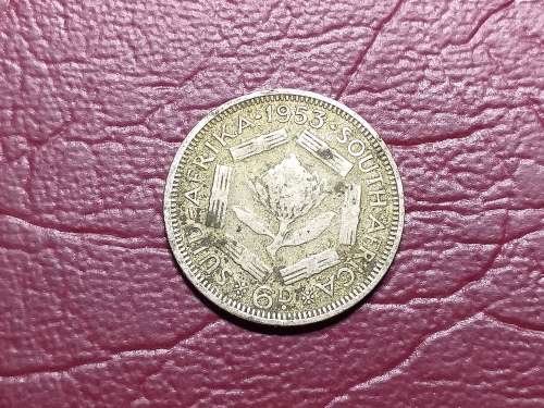 1953 SA UNION SILVER 6 PENCE