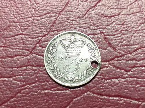 1880 BRITISH STERLING SILVER 3 PENCE