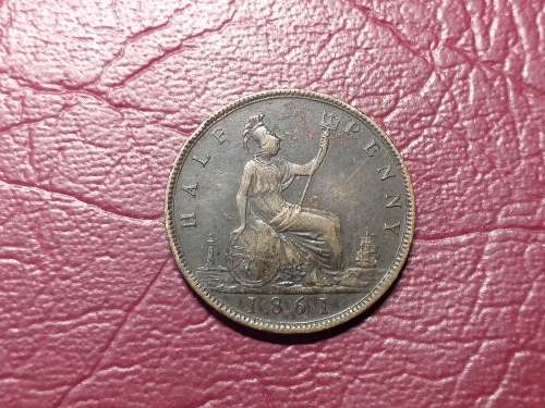 1861 BRITISH ½ Penny - Victoria