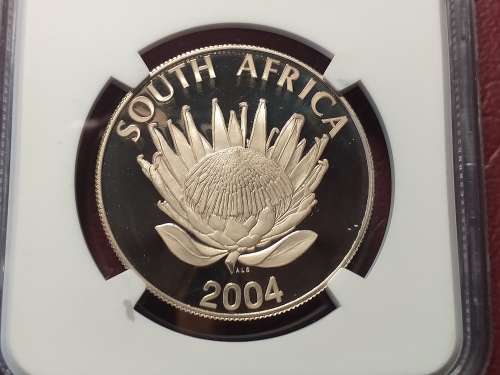 2004 RSA SILVER R1 PROTEA - DEMOCRACY ANNIVERSARY - NGC GRADED PROOF 69 ULTRA CAMEO