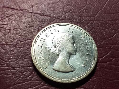 1954 SA UNION SILVER 5 SHILLINGS - [RARE]