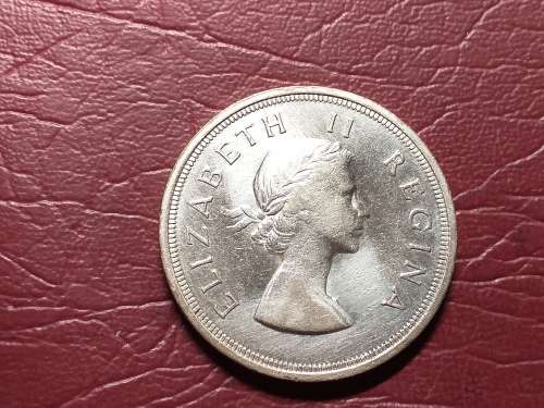 1954 SA UNION SILVER 5 SHILLINGS - [RARE]