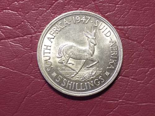 1947 SA UNION SILVER 5 SHILLINGS