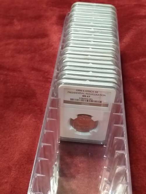 A SET OF 13 x 1994 RSA R5 COINS - NGC GRADED XF 45 TO MS 67 - IN PLASTIC BOX - RARE GRADES