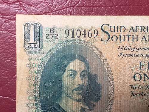 1956 SA RESERVE BANK ONE POUND NOTE - M.H. DE KOCK