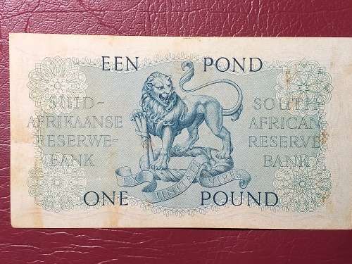 1956 SA RESERVE BANK ONE POUND NOTE - M.H. DE KOCK