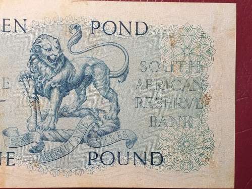 1956 SA RESERVE BANK ONE POUND NOTE - M.H. DE KOCK