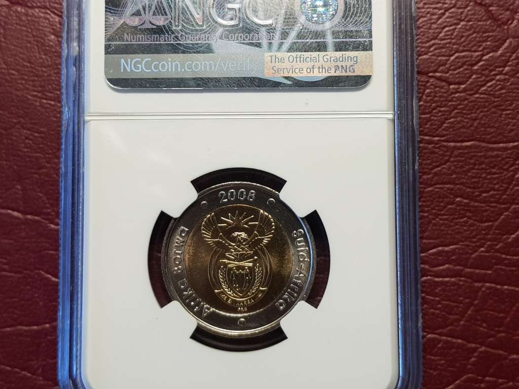 MS 68 NGC GRADED 2008 RSA R5 - MANDELA 90th BIRTHDAY