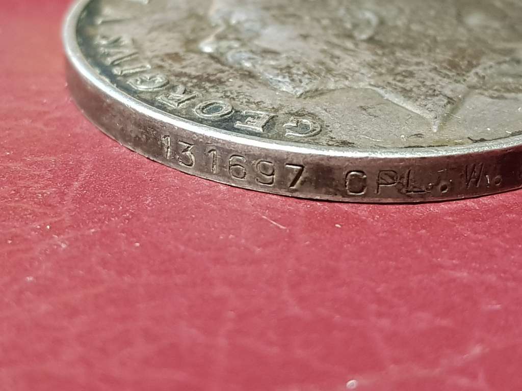 Old collectible Real WWI British War Silver Medal 1914-1918 George V - CPL W. WATSON - [33 g]