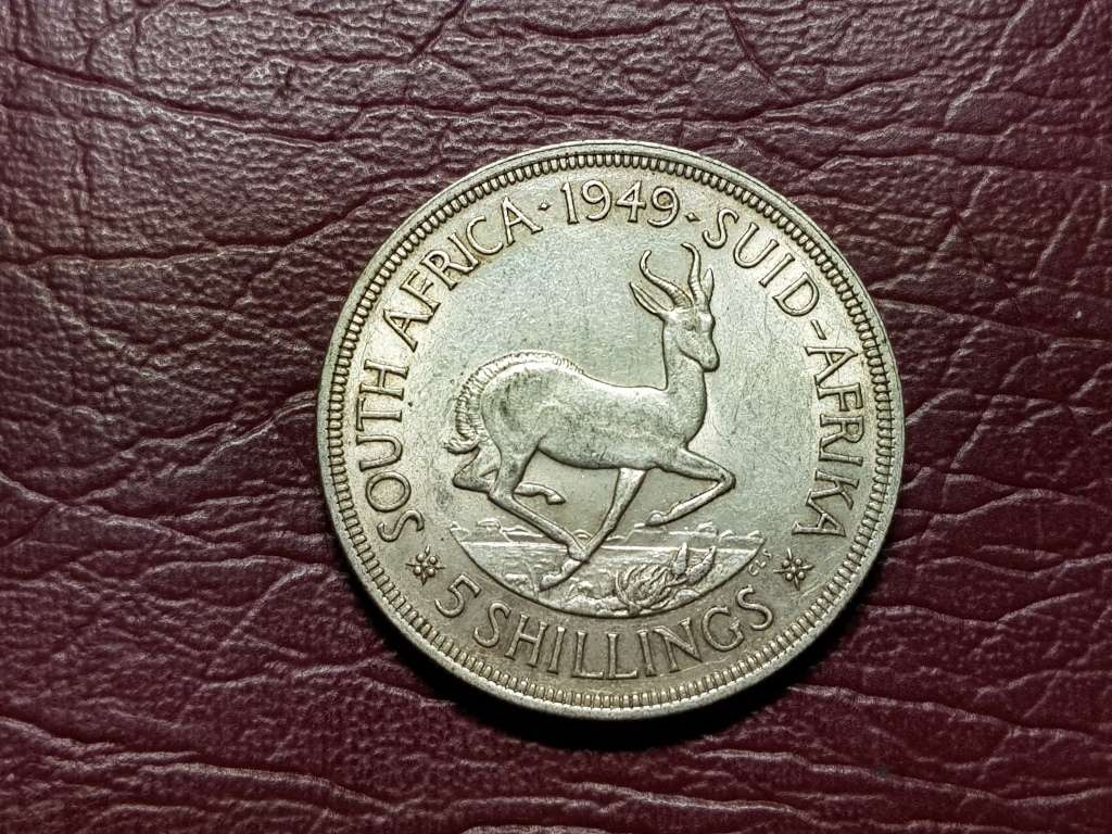 1949 SA UNION SILVER 5 SHILLINGS