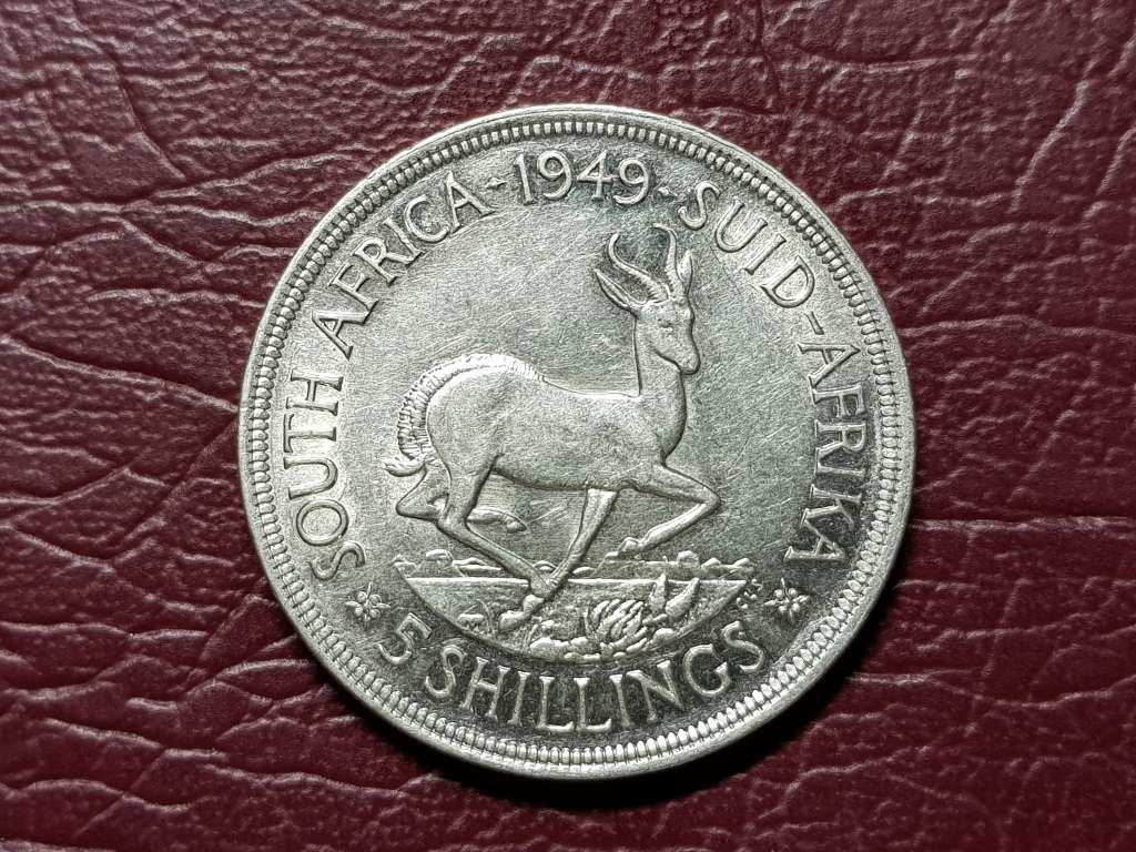 1949 SA UNION SILVER 5 SHILLINGS