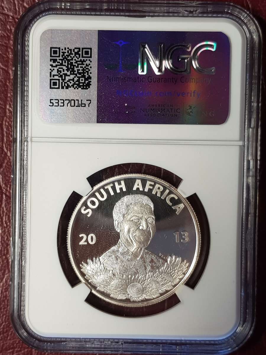 2013 RSA PROTEA SILVER R1 - NELSON MANDELA MQHEKEZWENI - NGC GRADED PF 70 ULTRA CAMEO