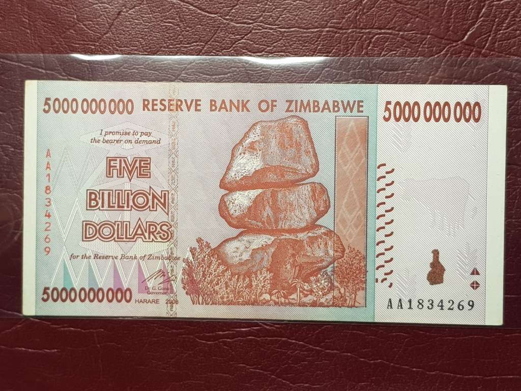 2008 Zimbabwe 5 Billion Dollar Note - UNC