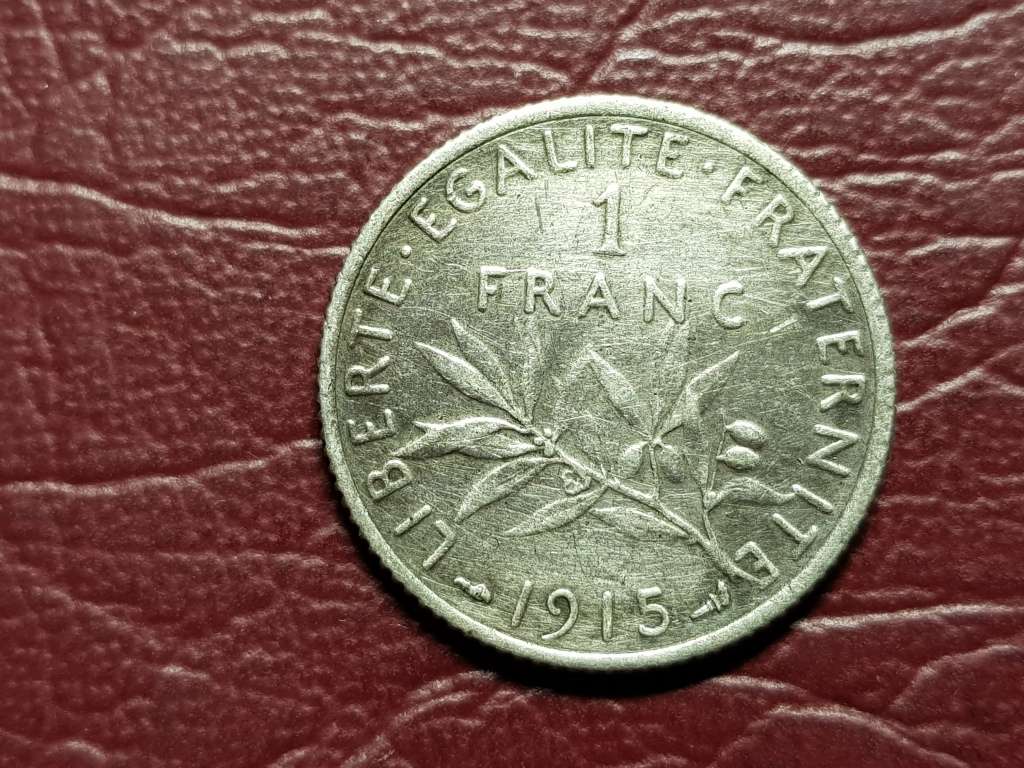 1915 France Silver 1 Franc