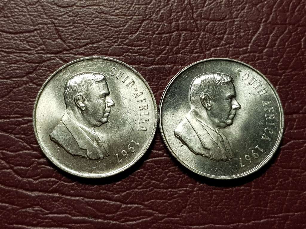 1967 RSA Silver R1 Afrikaans and English - [Bid per coin to take both]