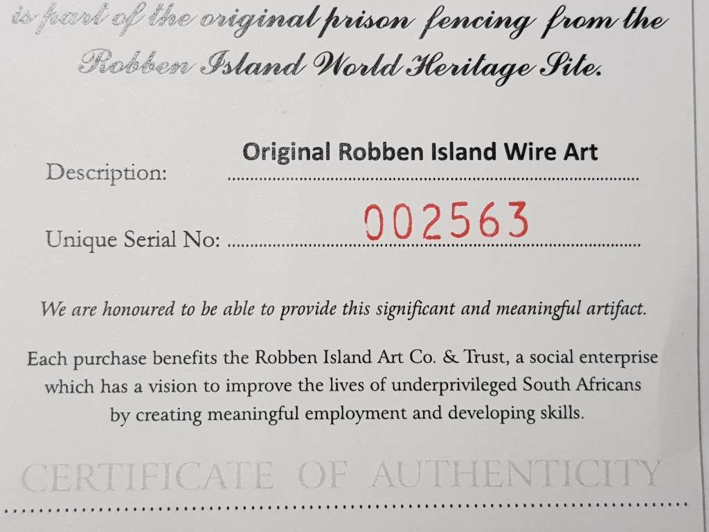 Robben Island Authentic Original Fence Memorabilia With C.O.A.