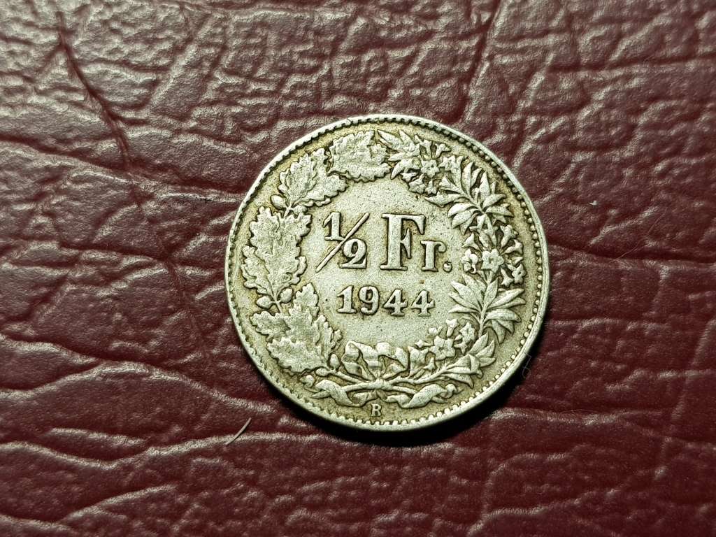 1944 Switzerland Silver ½ Franc