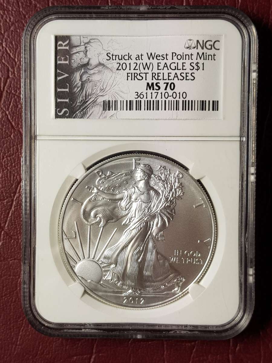 2012(W) USA 1 Oz .999 Silver $1 - First Releases NGC Graded MS 70