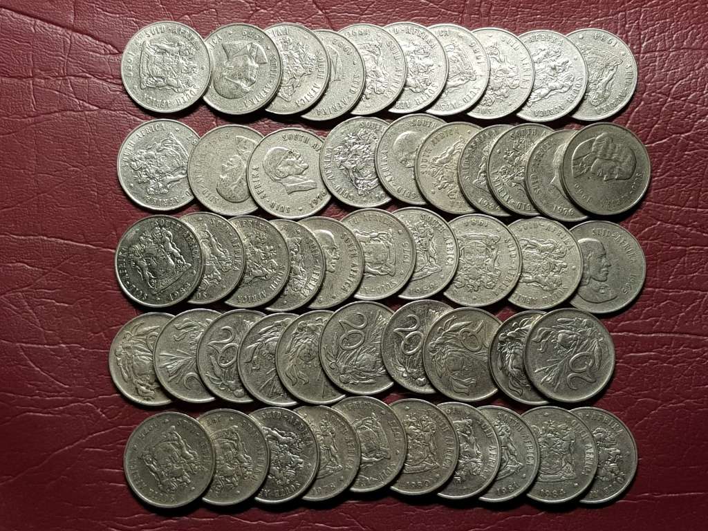 A Lot Of 50 RSA Nickel 20 Cent Coins - [Bid per coin to take all]