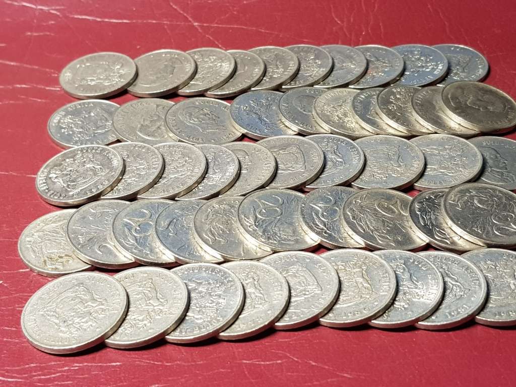 A Lot Of 50 RSA Nickel 20 Cent Coins - [Bid per coin to take all]