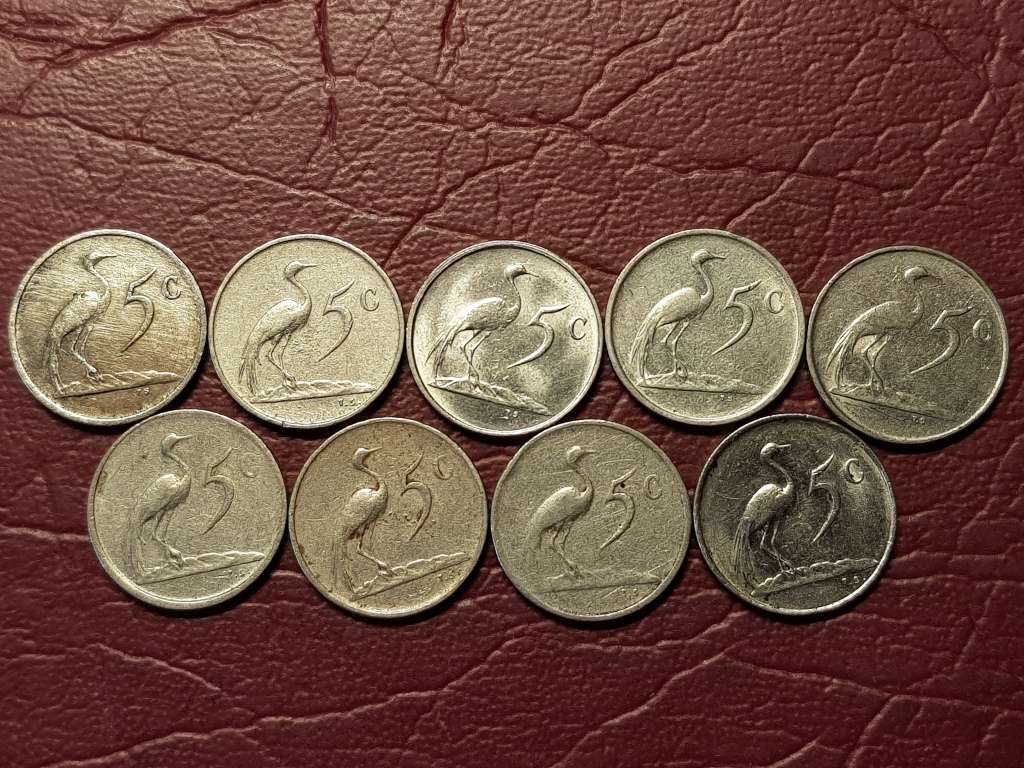 A Lot Of 9 RSA Nickel 5 Cents - Different Dates - [Bid per coin to take all]