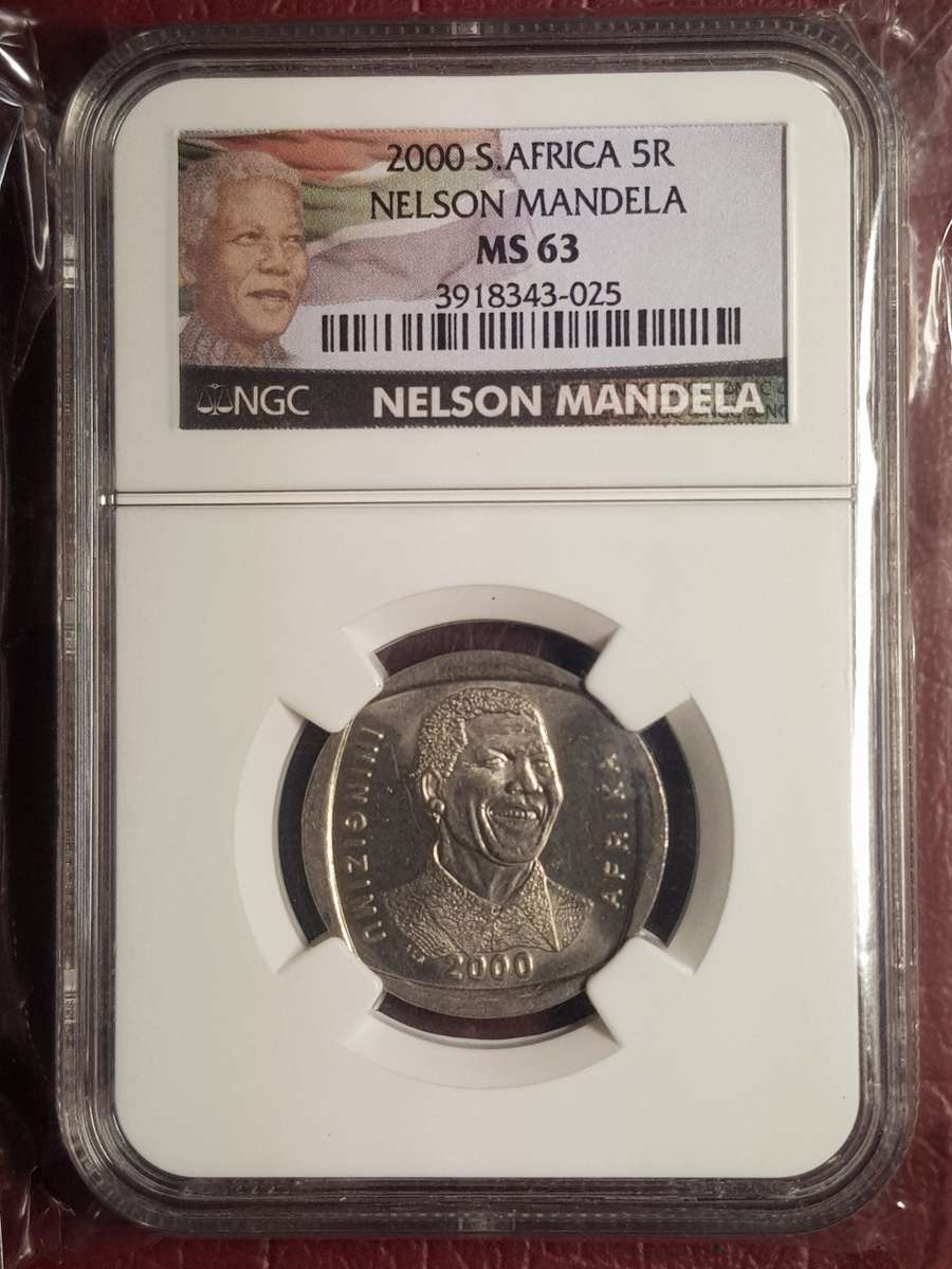 2000 RSA R5 Nelson Mandela - NGC Graded MS 63