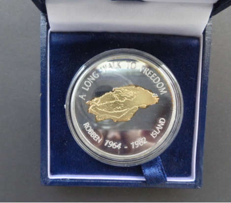 NELSON MANDELA Special Gold and Silver Plated Coin with signature