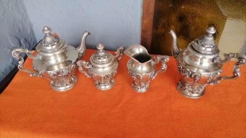 Bargain  Portuguese marked 833 Porto silver tea set dated between 1887 and 1937