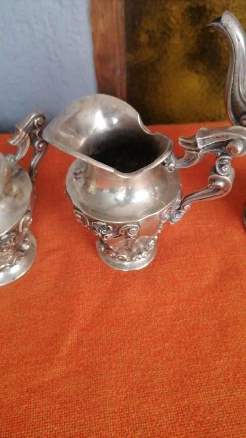 Bargain  Portuguese marked 833 Porto silver tea set dated between 1887 and 1937