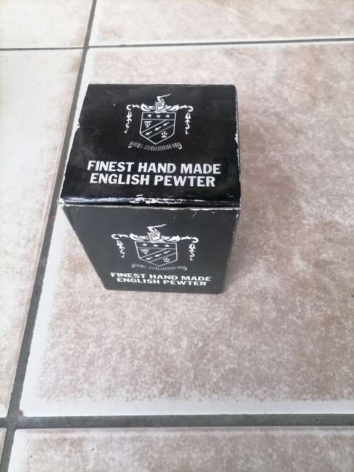 PEWTER TANKARD WITH GLASS BOTTOM AND ORIGINAL BOX