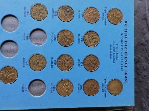 BRITISH PENNIES AND THREEPENCE BOOKS AND 66X THREEPENCE COINS (LOOSE) bid per item to take all