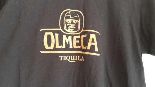 OLMECA TEQUILA!!!! AWESOME BLACK AND GOLD T-SHIRT!!!! SIZE L!!