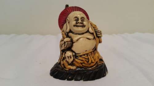 A STUNNING YELLOW,RED AND BLACK BUDDHA FOR YOUR DESK OR ANYWHERE ELSE IN YOUR HOME!!!!