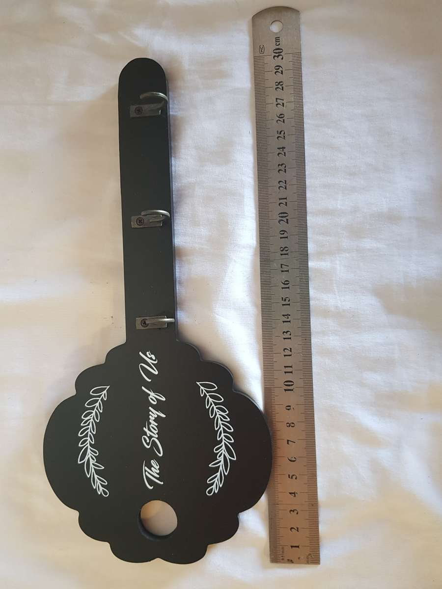 Black Wall Hanging Key Hook `The Story of Us`