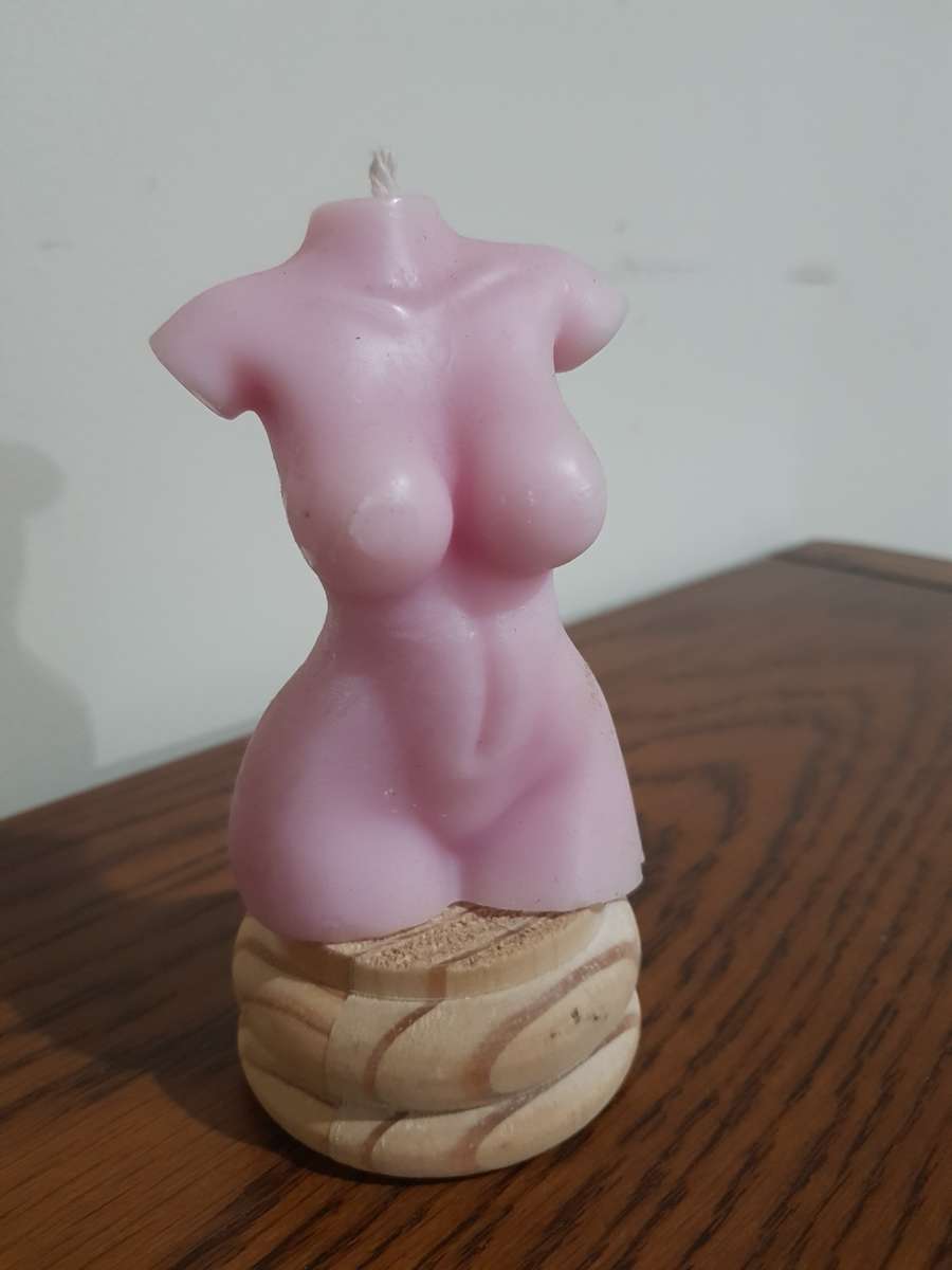 Pink lady figurine candle 9cm