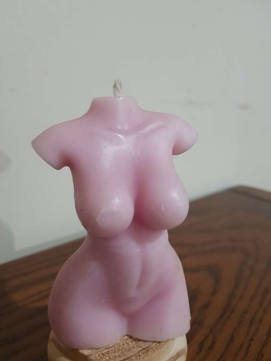 Pink lady figurine candle 9cm