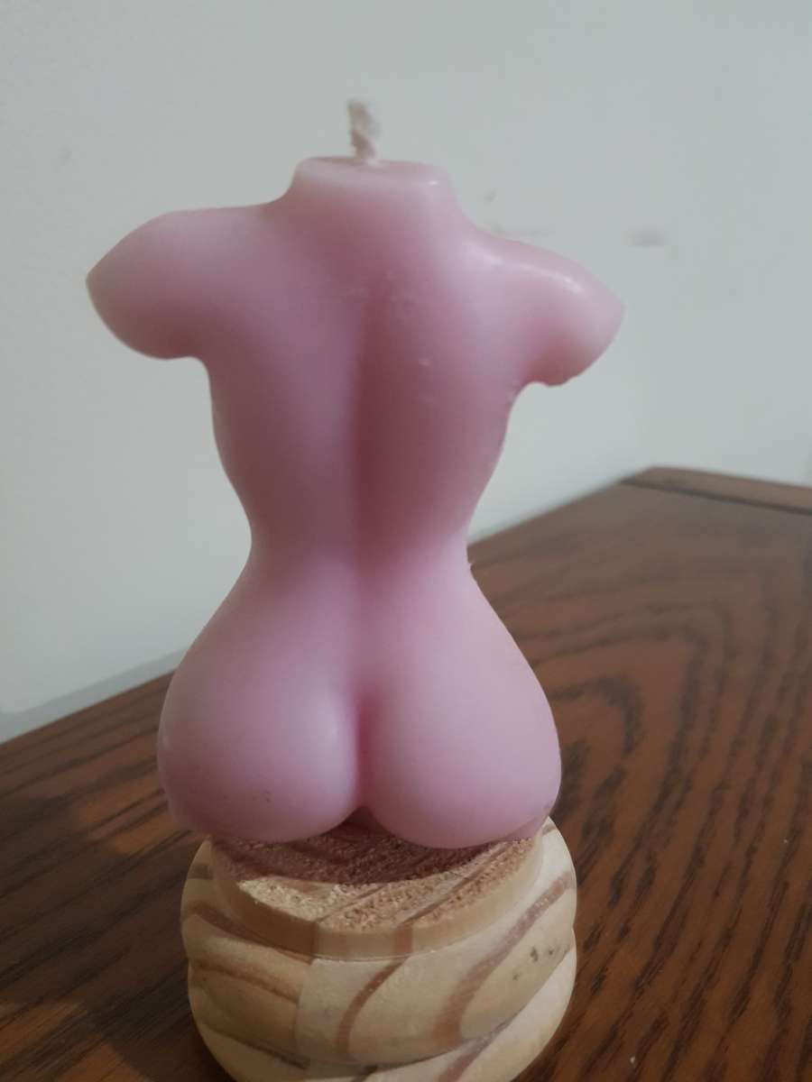 Pink lady figurine candle 9cm