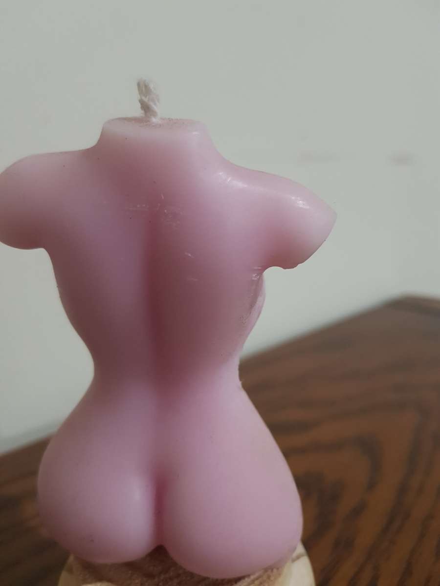 Pink lady figurine candle 9cm