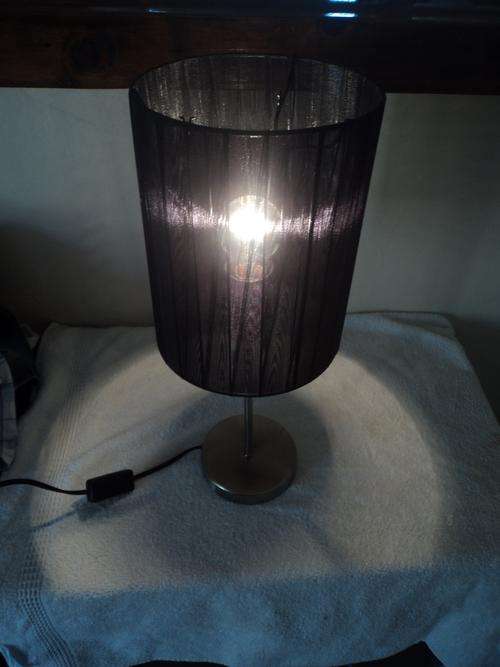 WOW!! STUNNING BLACK AND SILVER BEDSIDE LAMP!!!!!!