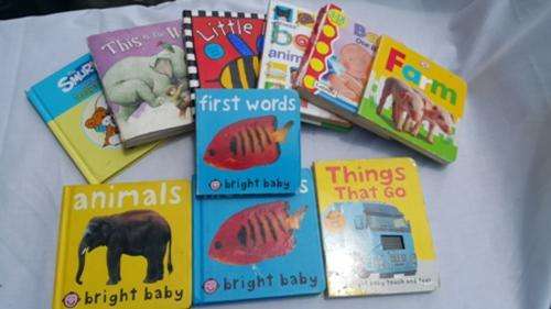 A LARGE COLLECTION OF 10 HARDBOARD BABY BOOKS!!!!