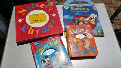 4 WONDERFUL BOOKS FOR CHILDREN INCLUDING A DISNEY JUNIOR SING ALONG BOOK AND DISK!!!!