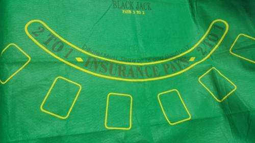 AN AWESOME GREEN BLACKJACK PLAYING MAT!!!!