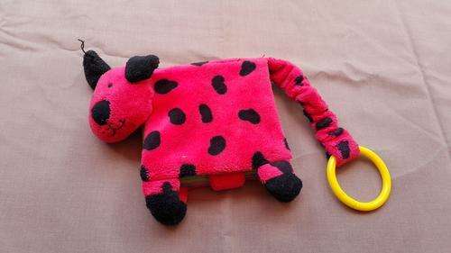 A GORGEOUS AND SOFT DOGGY THEMED LITTLE RED AND BLACK BABY BOOK!!!! TOO CUTE!!!